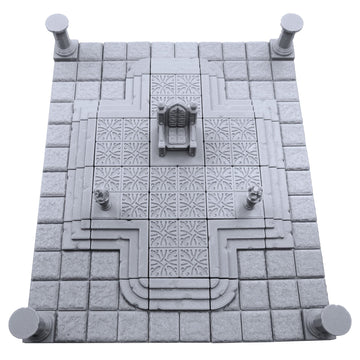 EnderToys Locking Dungeon Tiles - Throne Room, Terrain Scenery Tabletop 28mm Miniatures Role Playing Game, 3D Printed Paintable
