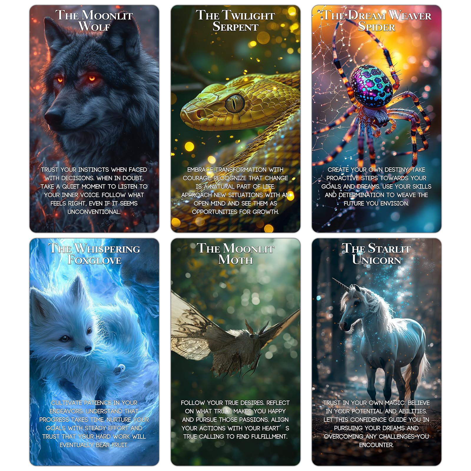 ZZBUY Animal Spirit Oracle Cards, 54 Animal Totems Oracle Deck with Meanings on Them Enhance Spiritual Awareness