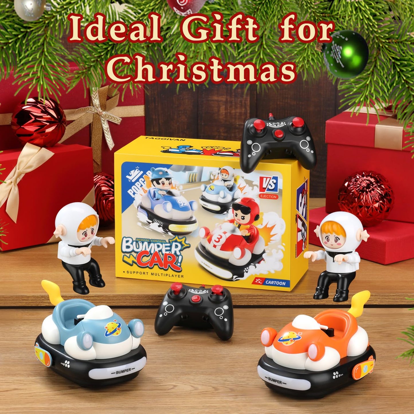 TAGGIVAN Remote Control Bumper Cars, 2 Cars Set, RC Battle Game for Kids