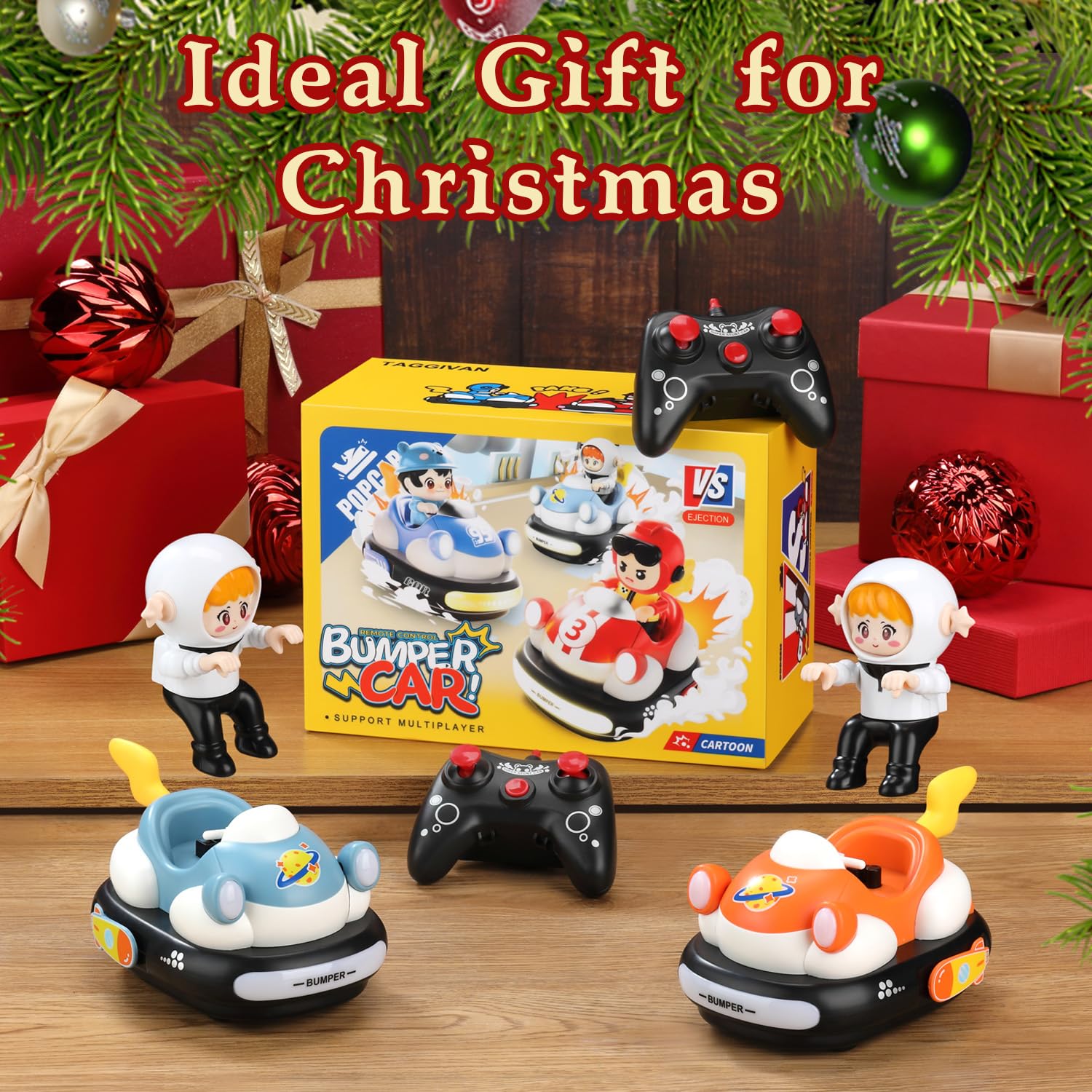 TAGGIVAN Remote Control Bumper Cars, 2 Cars Set, RC Battle Game for Kids