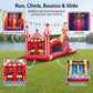 Wonder Dome Kids Backyard 28FT Carnival Theme Obstacle Course Water Slide