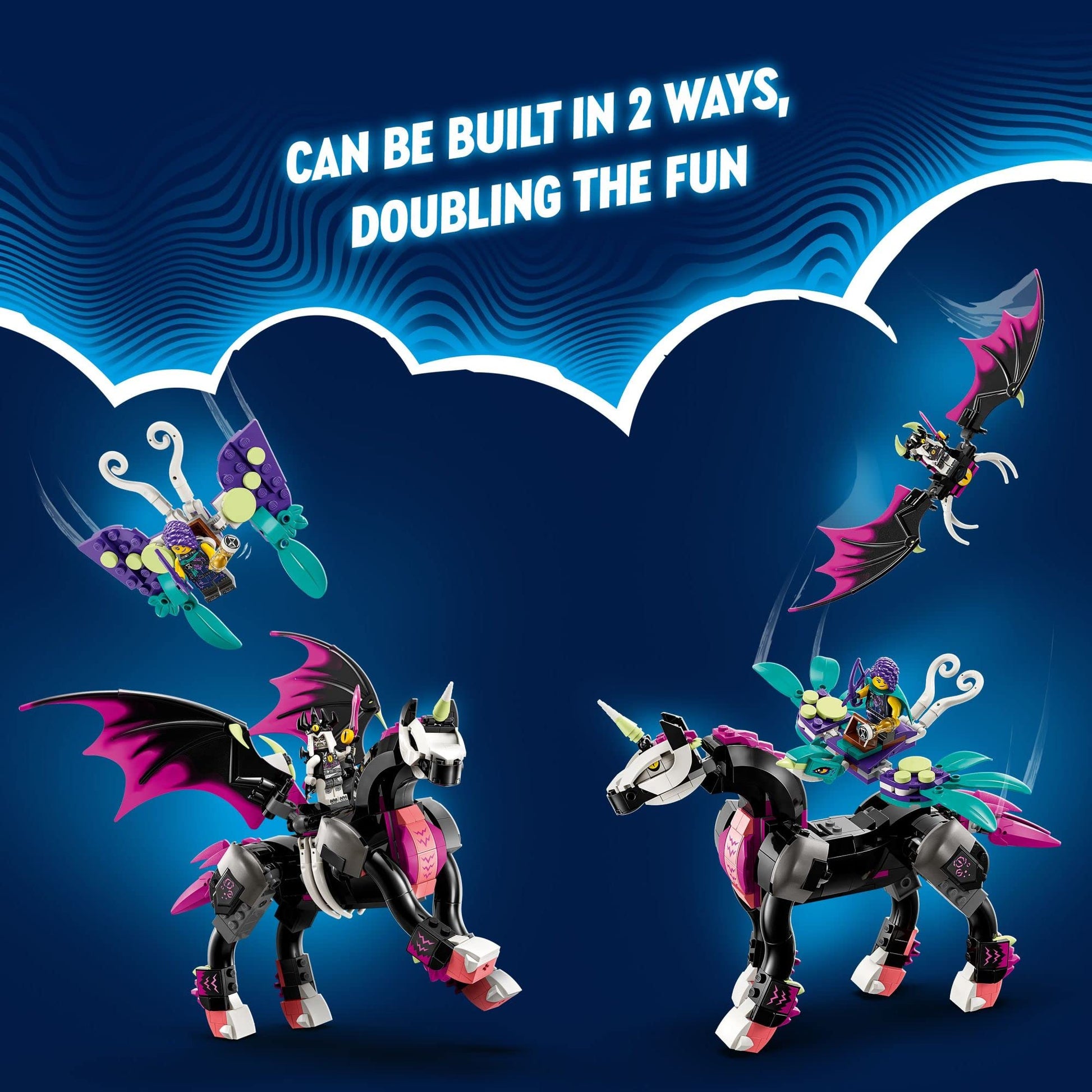 LEGO DREAMZzz Pegasus Flying Horse 71457 Building Toy Set, Fantasy Action Figure Creature, Comes with 3 Minifigures Including The Nightmare King,