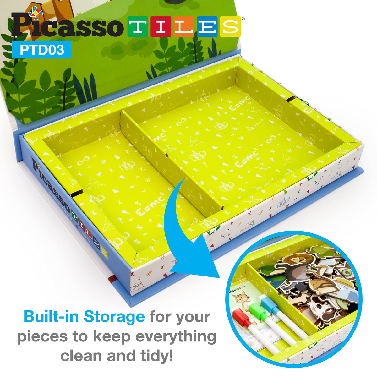 PicassoTiles 112 Piece Magnetic Mix & Match Animal Building Activity DIY Combination Puzzle Book Kid Toy Set Educational Playset STEM Learning, 20