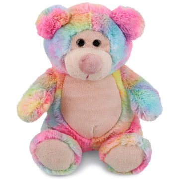 DolliBu Rainbow Bear Stuffed Animal - Soft Huggable Teddy Bear Stuffed Toy, Adorable Playtime Wildlife Plush Toy, Cute Cuddle Gifts for Kids