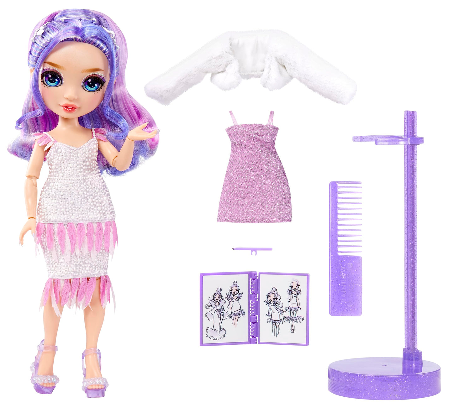 Rainbow High Fantastic Fashion Violet Willow - Purple 11” Fashion Doll and Playset with 2 Complete Doll Outfits, and Fashion Play Accessories, for
