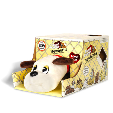 Basic Fun Pound Puppies Newborns - Classic Stuffed Animal Plush Toy - 8" - Cream with Brown Spots - Great Gift for Boys & Girls