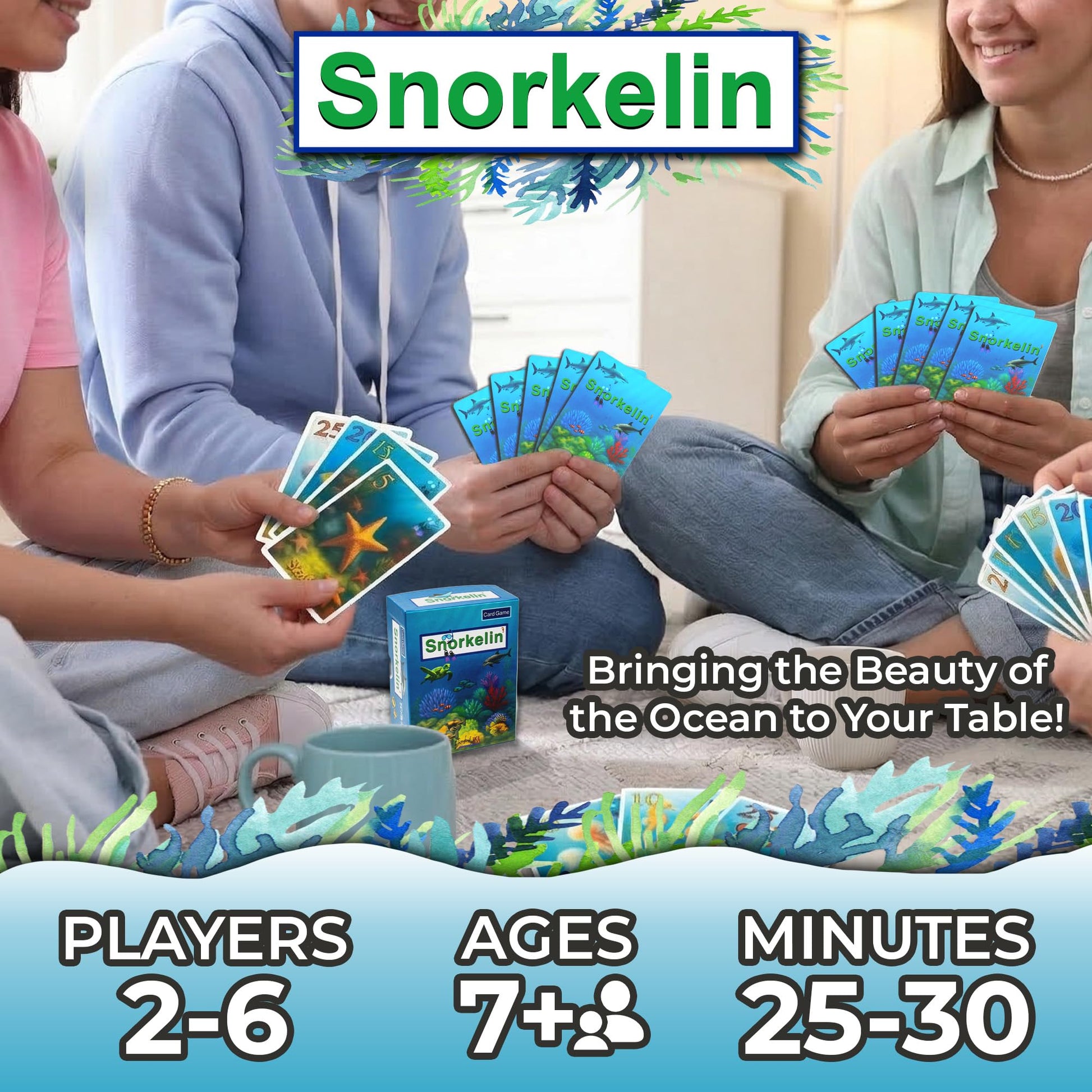 FishingBridgeUSA Snorkelin' Card Game for Kids & Adults | 2-6 Players