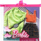 Barbie Fashions 2-Pack Clothing Set, 2 Outfits Doll Include Green Sweatshirt Dress, Sleeveless Top & Skirt & 2 Accessories