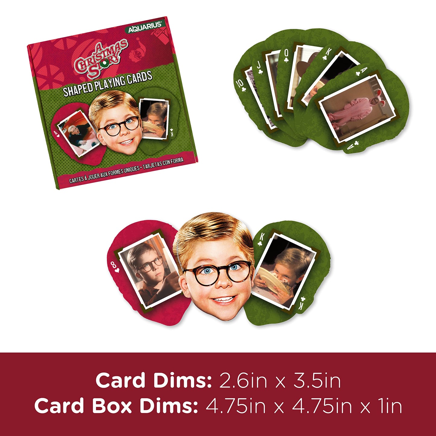 AQUARIUS A Christmas Story Playing Cards - Christmas Story Shaped Deck of Cards for Your Favorite Card Games - Officially Licensed Christmas Story