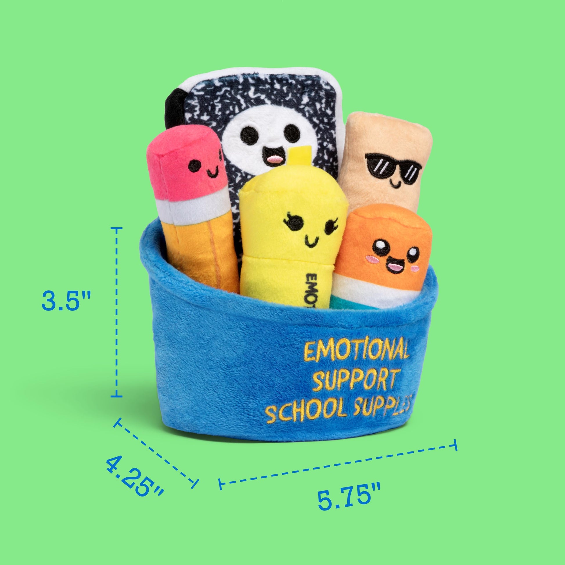 Emotional Support School Supplies Plush by Relatable - Cute Stuffed Animals and Squishy Toys, Fun Back to School Gifts for All Ages and Teacher Gifts