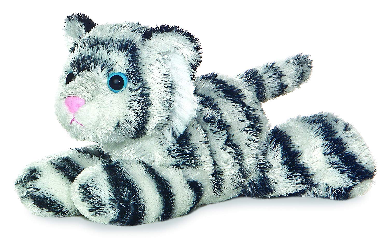 Bundle of 2 Aurora Plush Animals - 8" Tanya Tiger and Shazam White Tiger