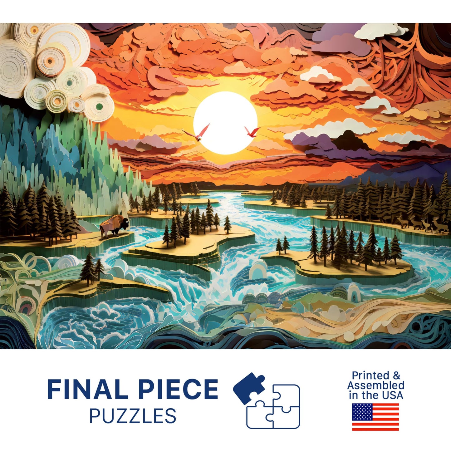Big Sky Country (No. 18) - 1000 Piece Nature Jigsaw Puzzle for Adults | Printed in USA | Satin Low-Glare Finish | Random Ribbon Cut | Bonus Poster |