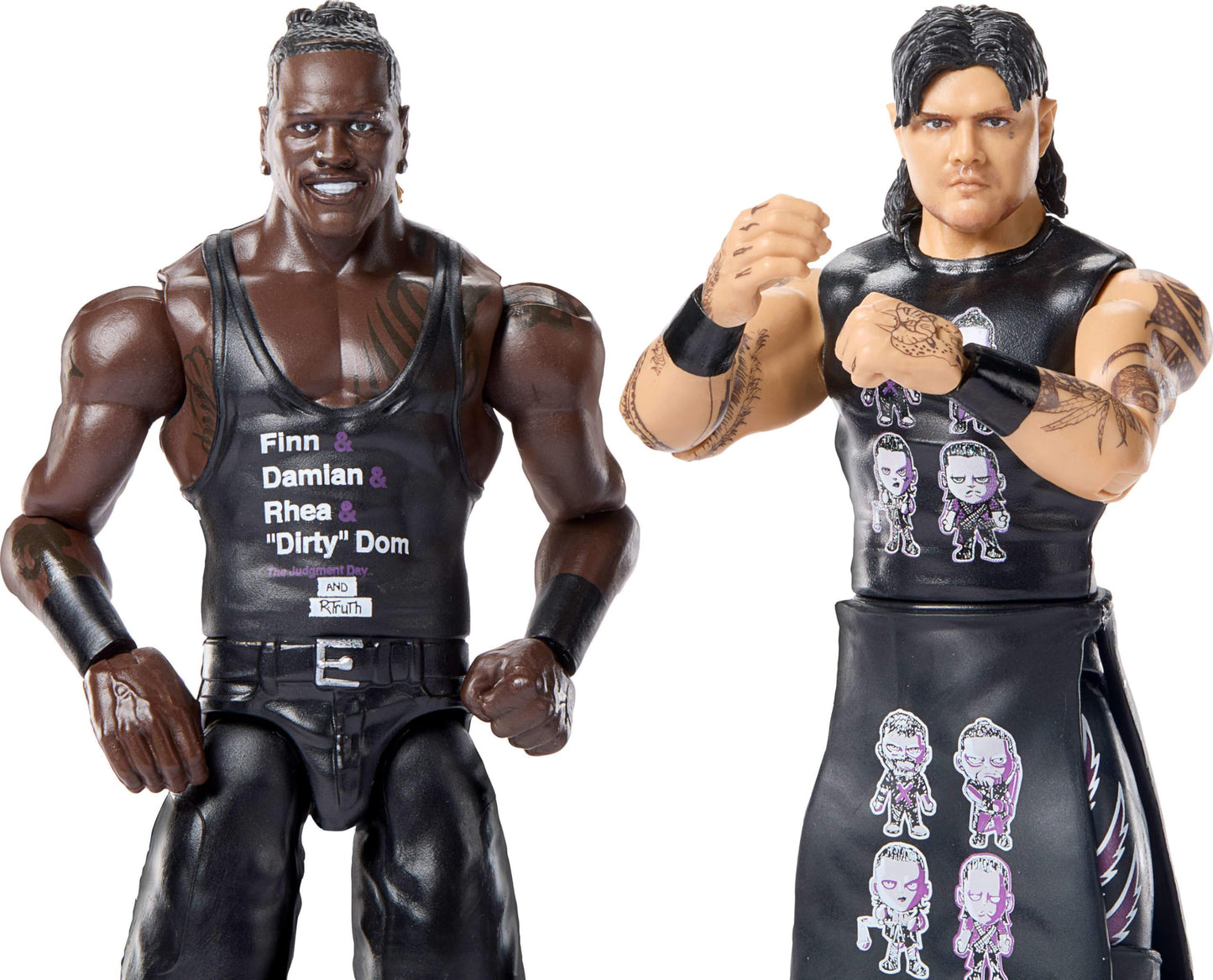 Mattel WWE Main Event Showdown Action Figures 2-Pack with Accessory, Series #21 R-Truth vs “Dirty” Dominik Mysterio Collectible Set, 6-inch