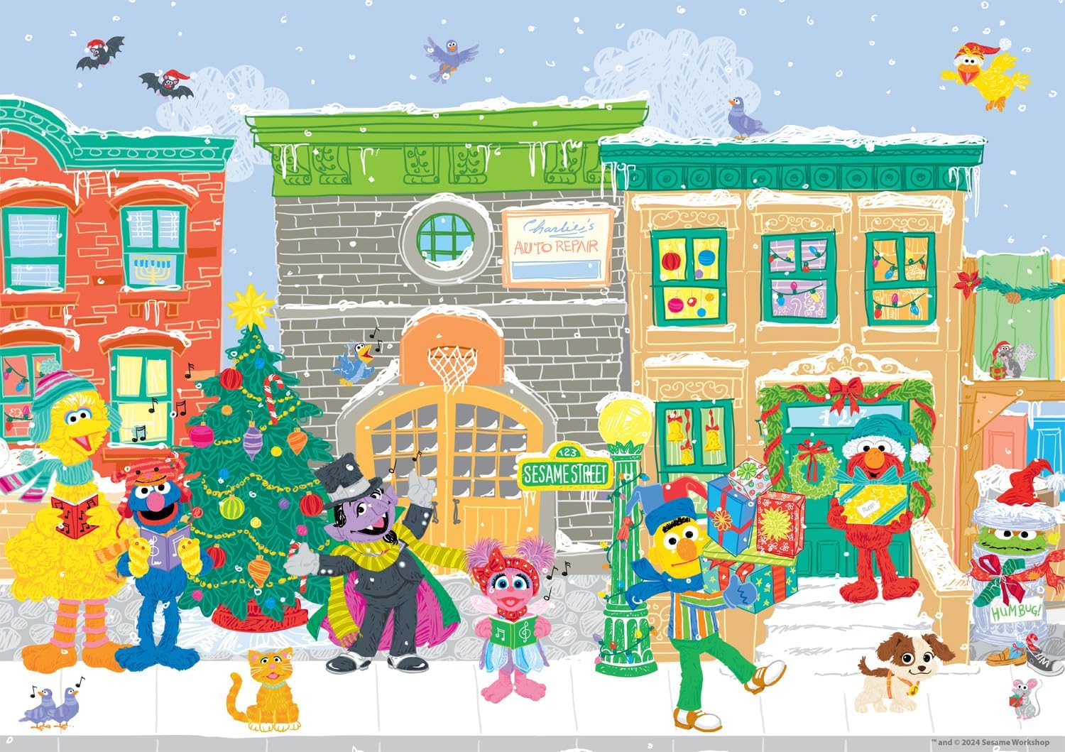 Buffalo Games - Carolers on Sesame Street - 300 Piece Puzzle for Adults