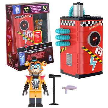 Five Nights at Freddy's - Phat$tacks Shattered Freddy's Charging Station Playset (123 Pieces, Series 1)