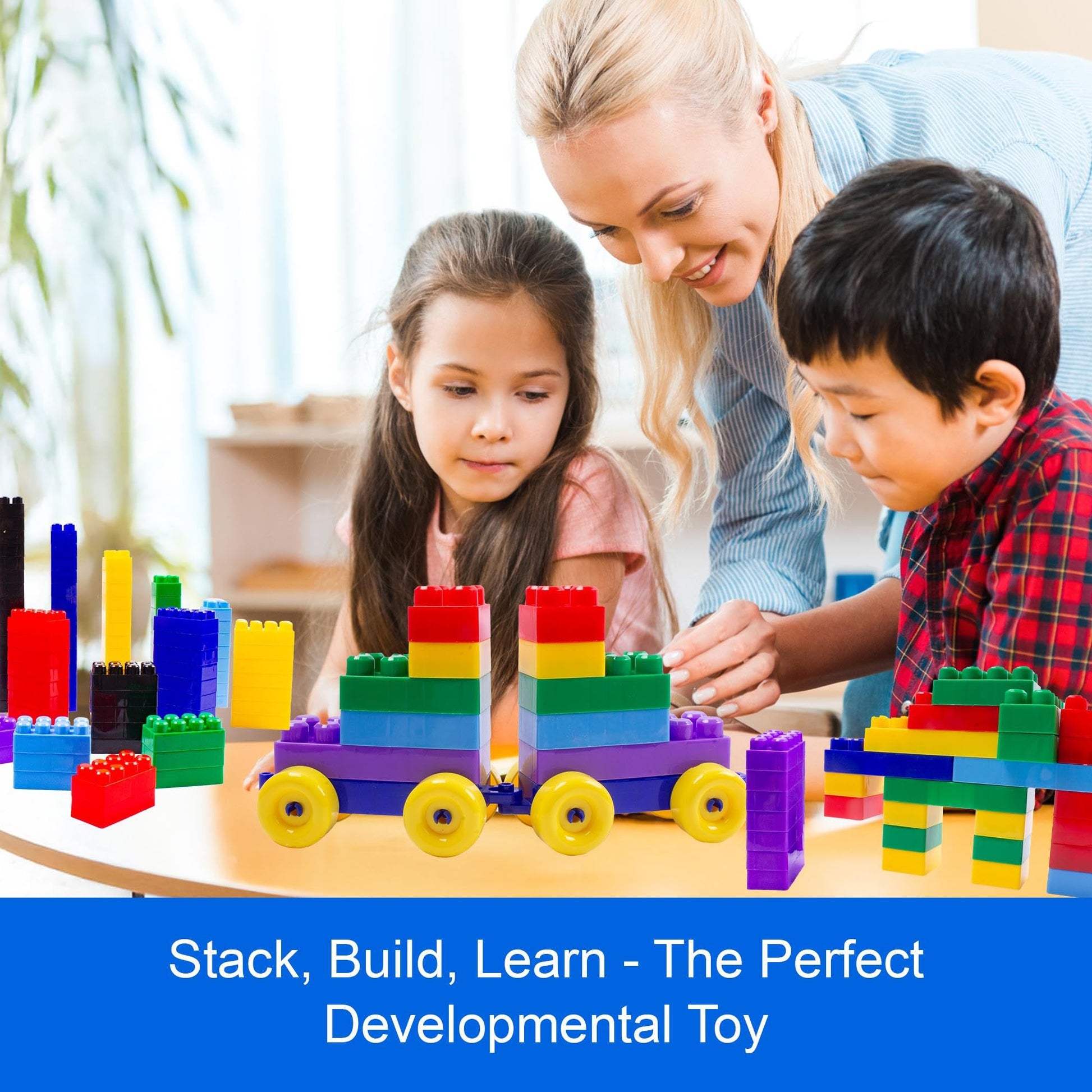 Dimple Building Blocks for Toddler (300 Pcs) Stacking Toys & Puzzle Games for Learning and STEM Fun Montessori Toys, Educational Baby Blocks Age 3+