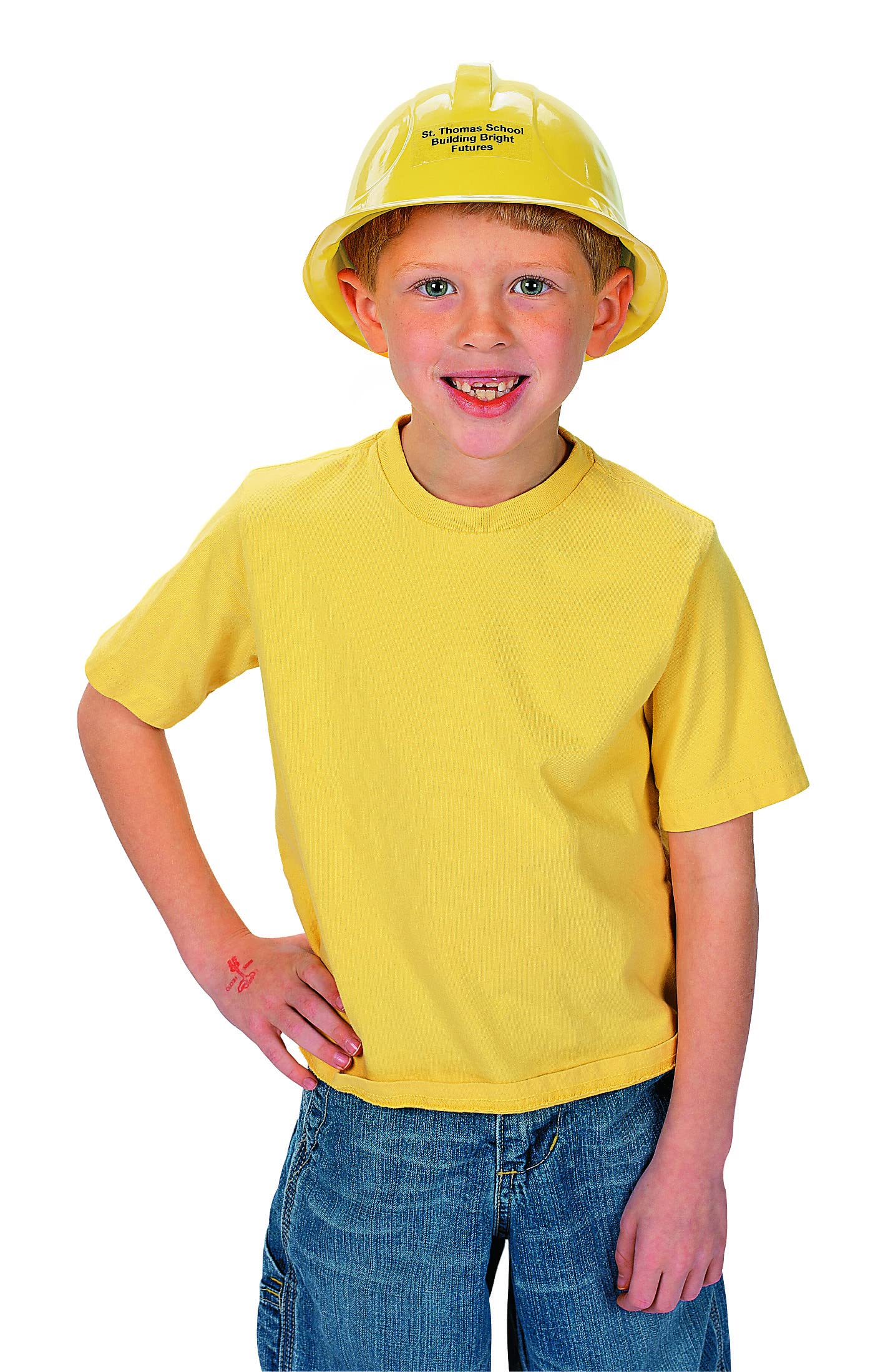 Fun Express Personalized Yellow Construction Hats - Apparel Accessories - 12 Pieces