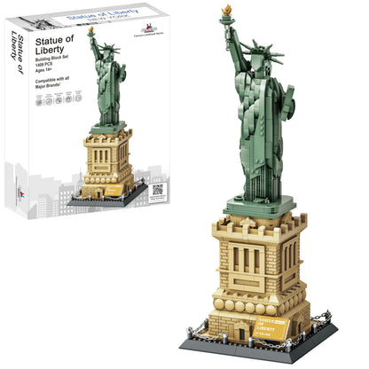 Apostrophe Games Statue of Liberty Building Block Set (1,409 Pieces) New York's Statue of Liberty Famous Landmark Series - Architecture Model for Kids