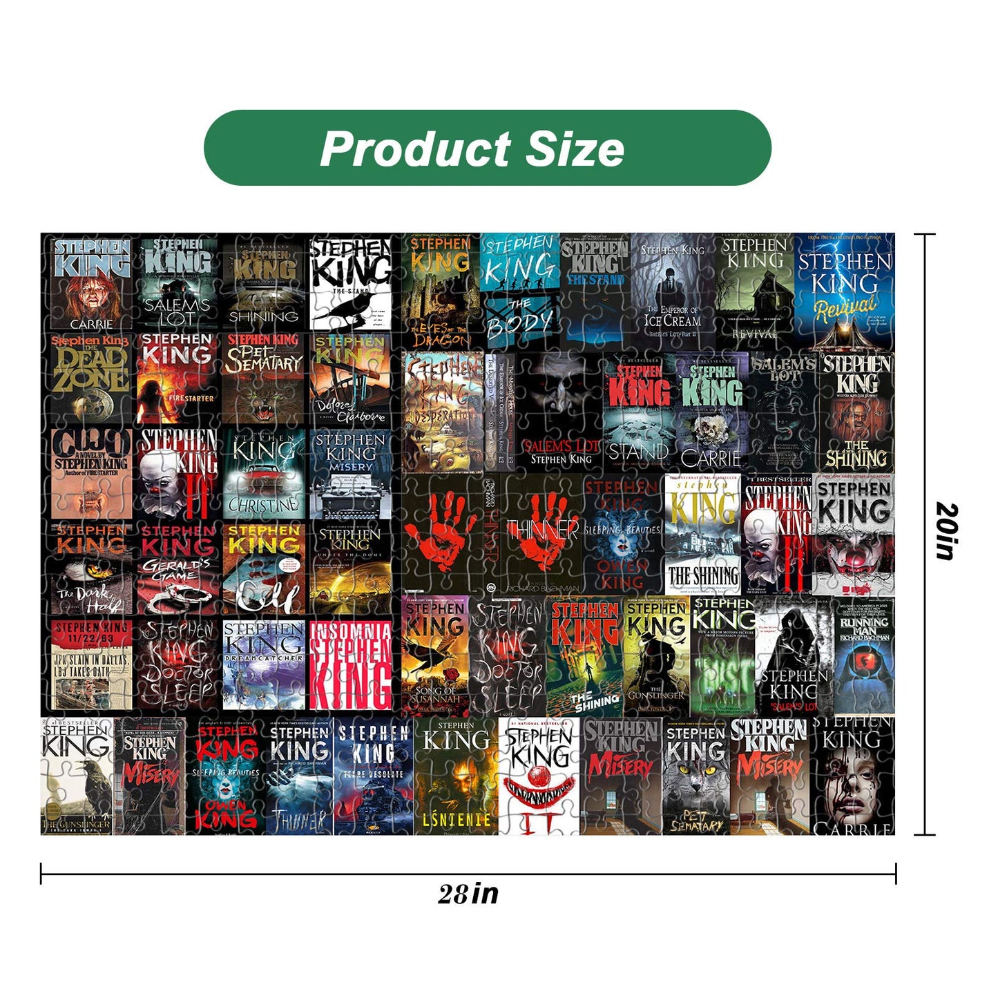 Stephen King Horror Novel Jigsaw Puzzles for Adults 1000 Piece 27.6×19.7inch Large Difficult Challenging Familiy Stress Reliever Games,Fun Kids Ages