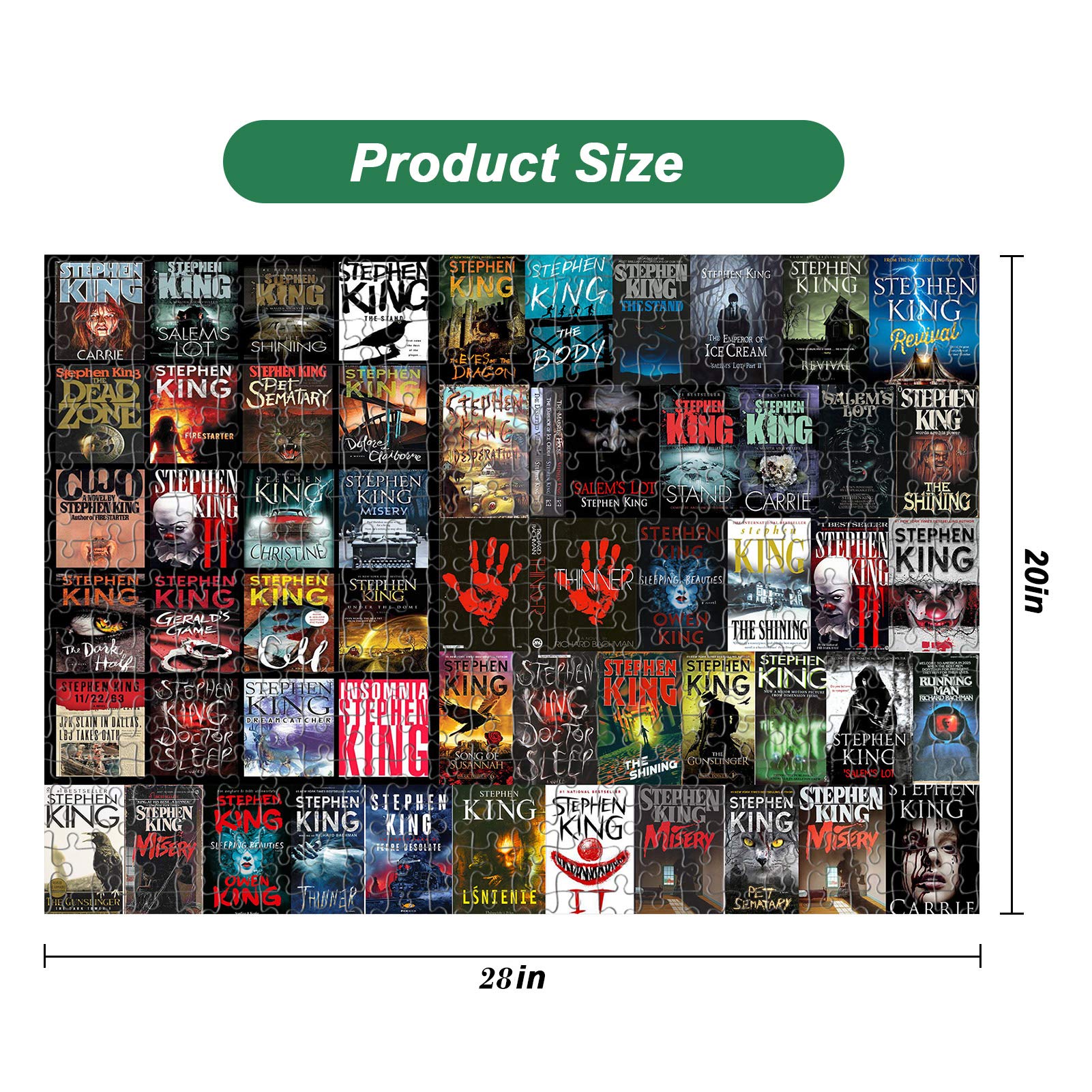 Stephen King Horror Novel Jigsaw Puzzles for Adults 1000 Piece 27.6×19.7inch Large Difficult Challenging Familiy Stress Reliever Games,Fun Kids Ages