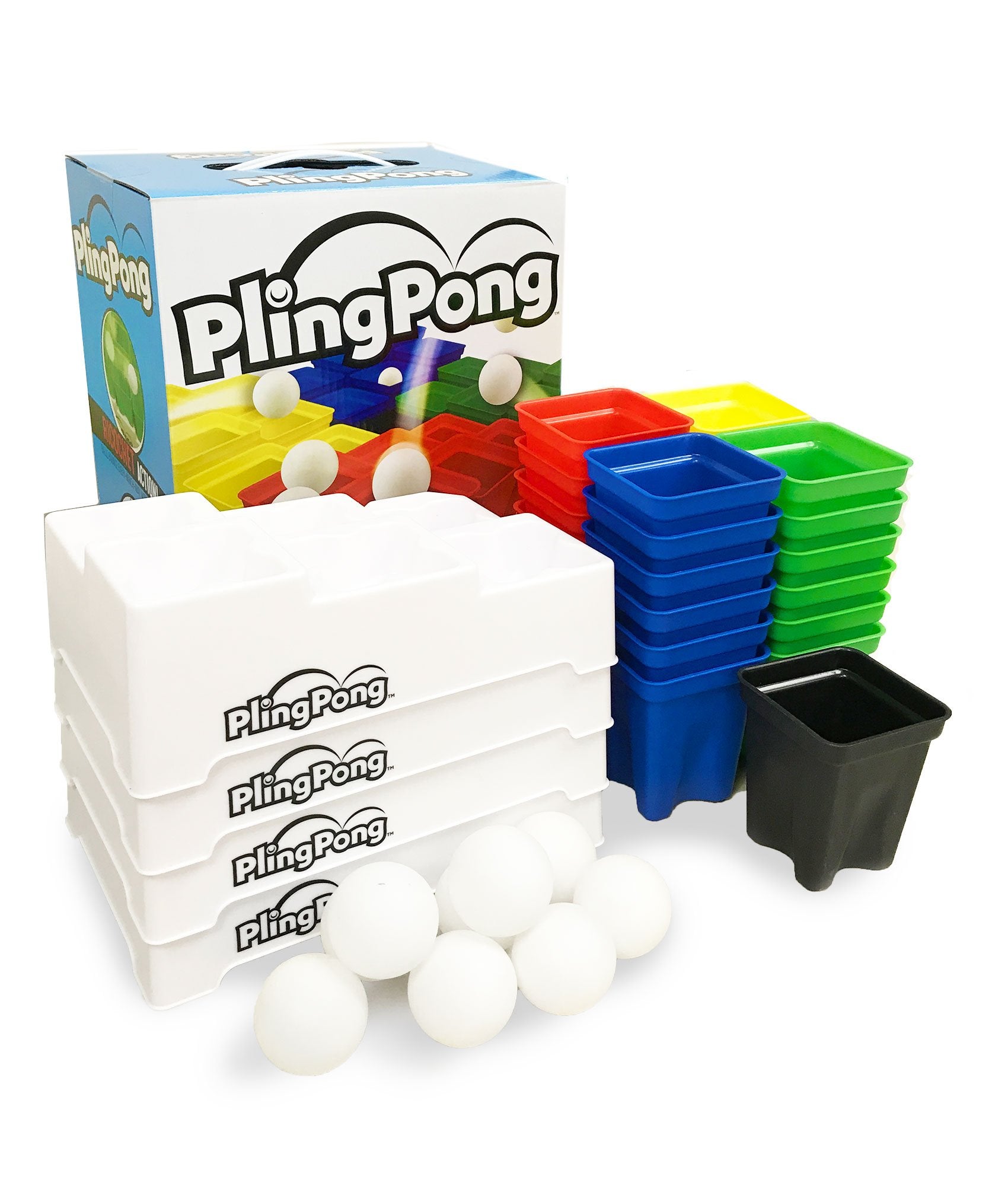 Buffalo Games PlingPong Tabletop Party Game Set - 2-4 Players, Ages 8+ - Family Game Night - Indoor Play, Plinko - Group Fun, Bounce Board