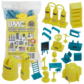 BMC Classic Sci-Fi Mars Base Camp 24pc Plastic Army Men Space Accessory Playset