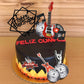 Guitar Cake Toppers Music Theme Birthday Cake Toppers Electric Guitar Model Rock And Roll Cake Decorations For Rockstar Theme Party (Red)