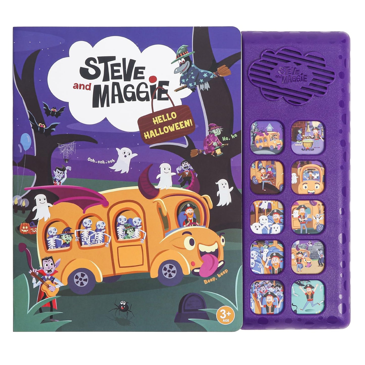 Steve and Maggie Sound Book - 10-Button Interactive Halloween Sing-Along, Musical Talking Books for Toddlers 1-3, Baby Music Book, Learning