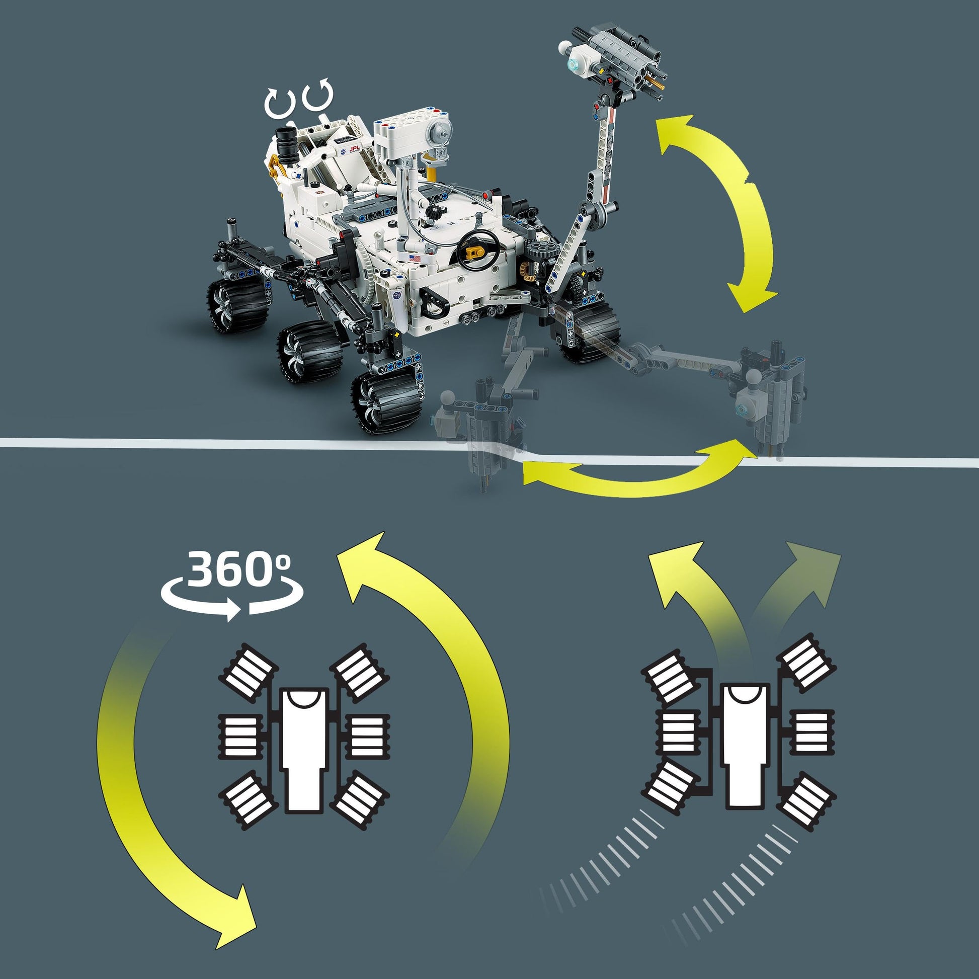 Lego Technic NASA Mars Rover Perseverance Space Model with AR Application Experience, Construction Toy Vehicle Science and Engineering, Gift for Boys