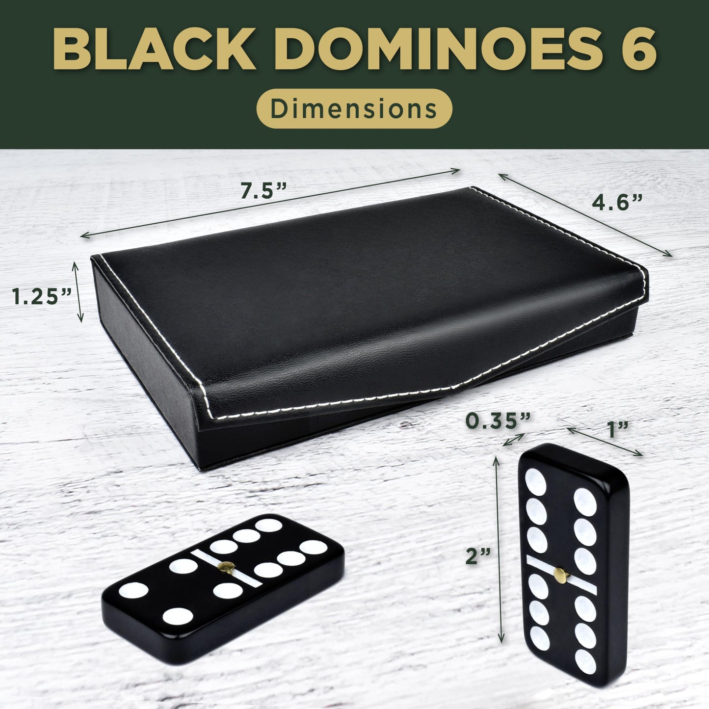 Queensell Dominos Set for Adults and Kids - Dominoes - Domino Classic Board Games, Christmas Games - Double Six Standard Dominos Set 28 Tiles