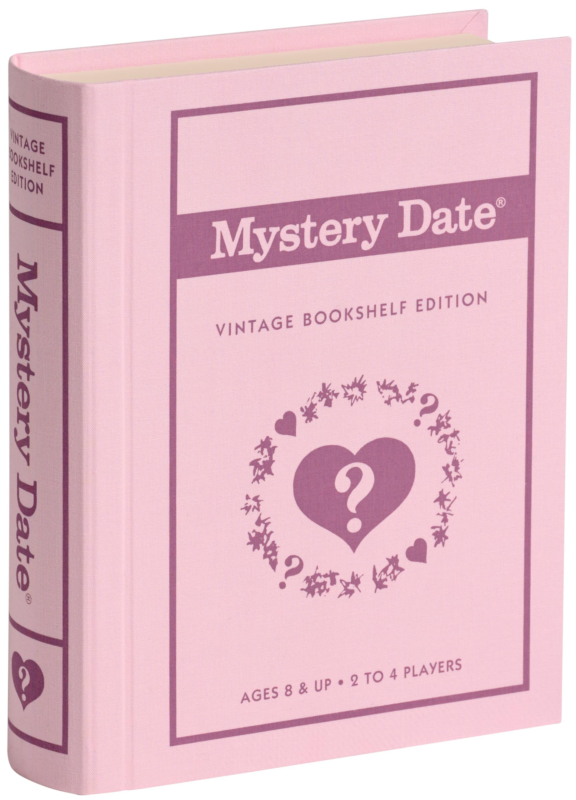 WS Game Company Mystery Date Vintage Bookshelf Edition - Classic Dating Board Game in Linen-Wrapped Book Case with Retro 1965 Design, Family and Party