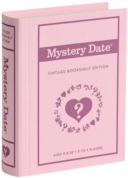 WS Game Company Mystery Date Vintage Bookshelf Edition - Classic Dating Board Game in Linen-Wrapped Book Case with Retro 1965 Design, Family and Party