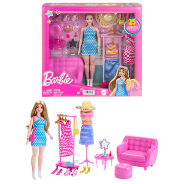 Barbie Stylist and Wardrobe Doll with Fashion Accessories, Toy +3 Years (Mattel HPL78)