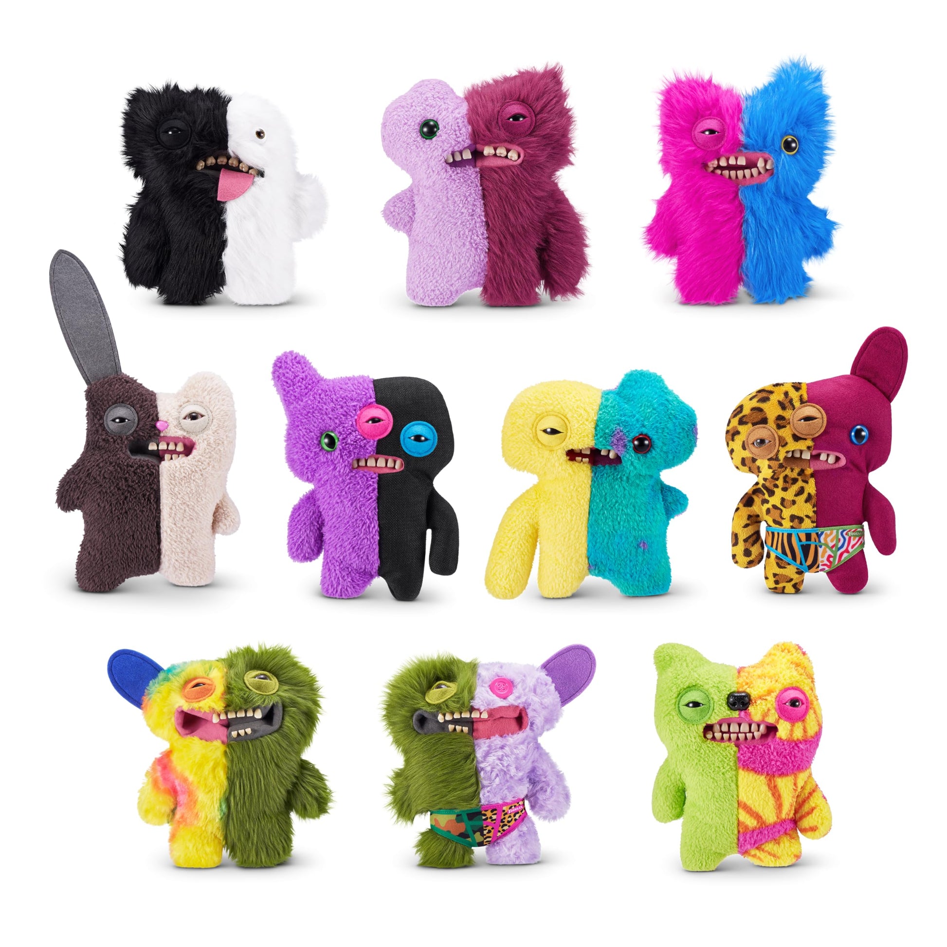 Fuggler Misfit Monsters Series 1 9" by ZURU Funny Ugly Monster Plush Toy (Rabid Tooth - Brown & Beige)