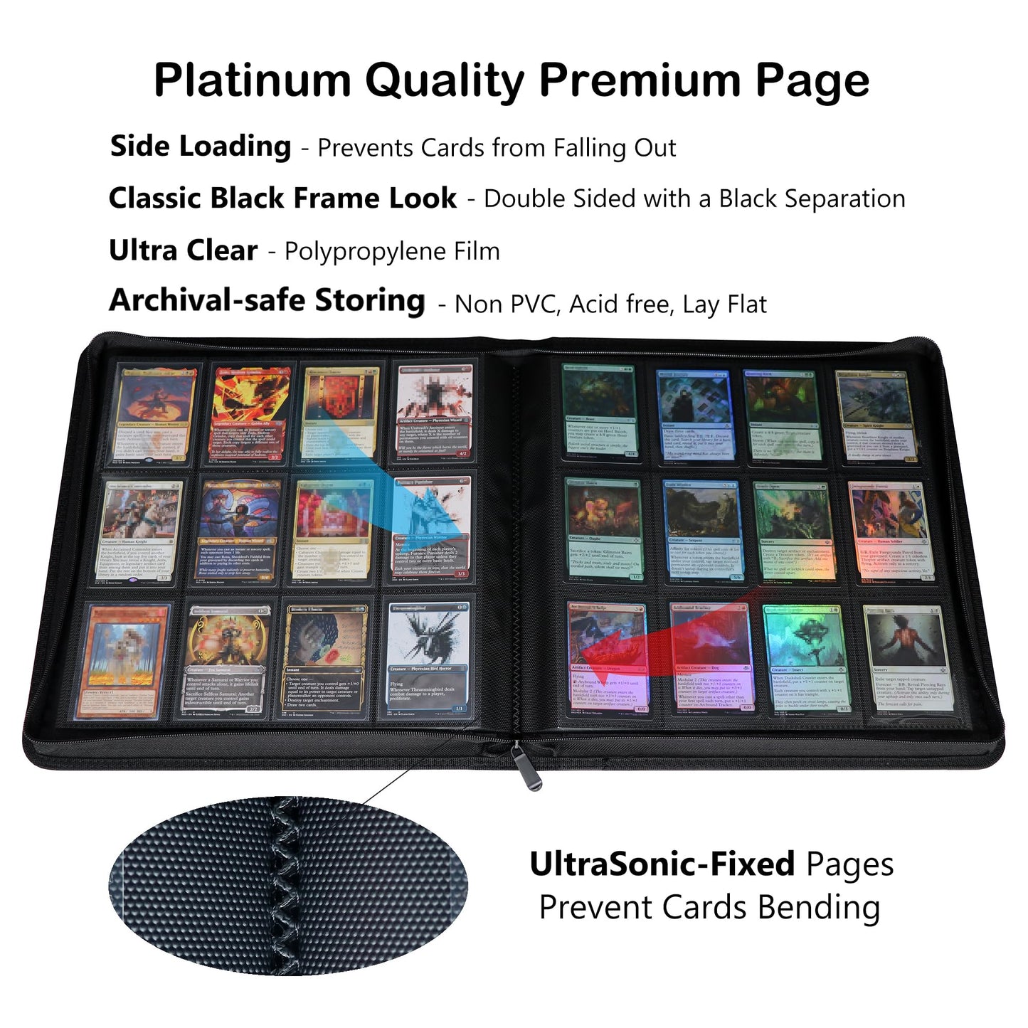 Alteagle 12 Pocket Card Binder, Fits 1008 Trading Cards Side Loading Ringless Card Album for TCG and Sports Cards
