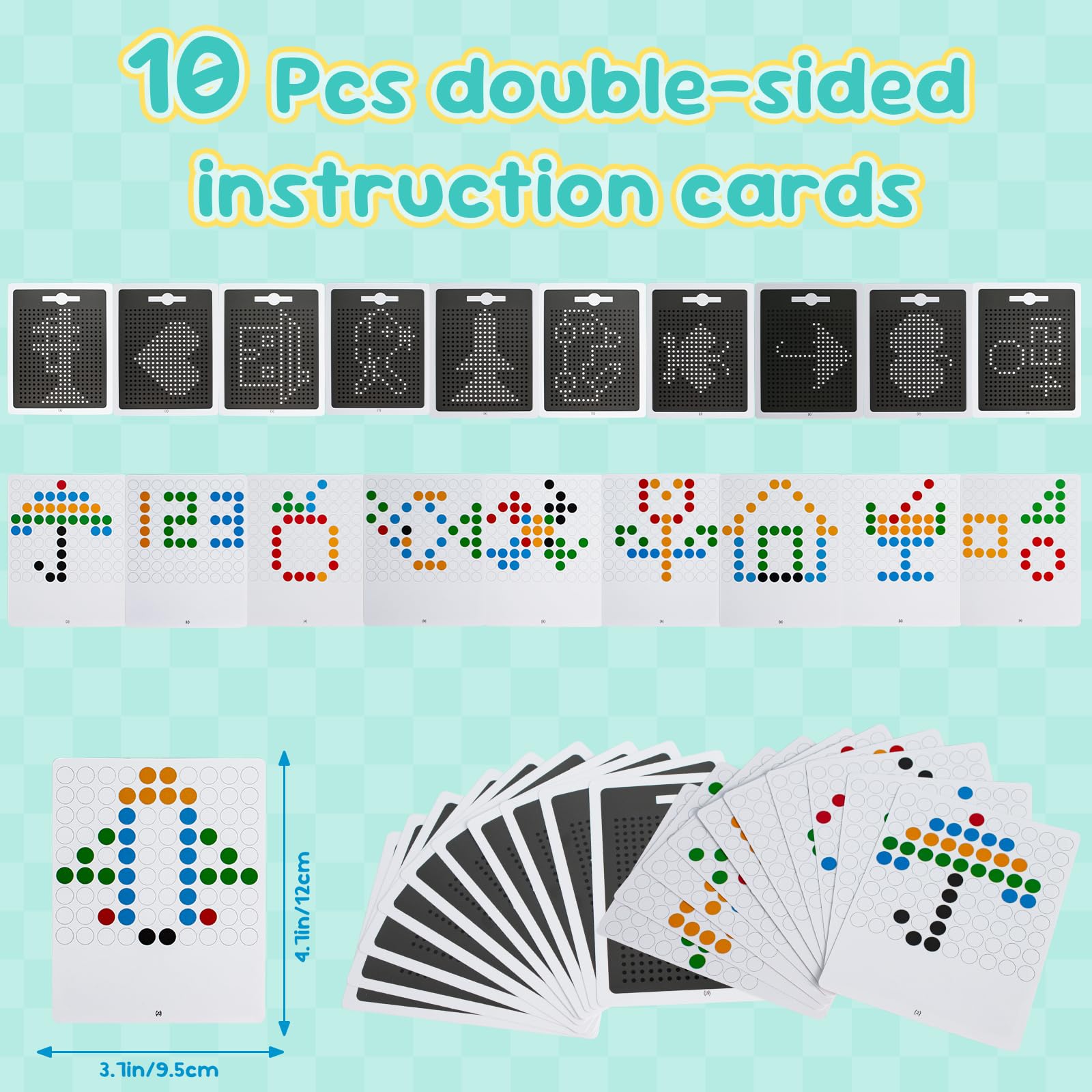 Kkogleam 2-in-1 Double-Sided Magnetic Drawing Board for Kids& Toddlers Magnet Doodle Board with Beads, Magnetic Tablet Toy for Airplane & Car Ride