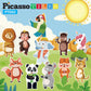 PicassoTiles 112 Piece Magnetic Mix & Match Animal Building Activity DIY Combination Puzzle Book Kid Toy Set Educational Playset STEM Learning, 20