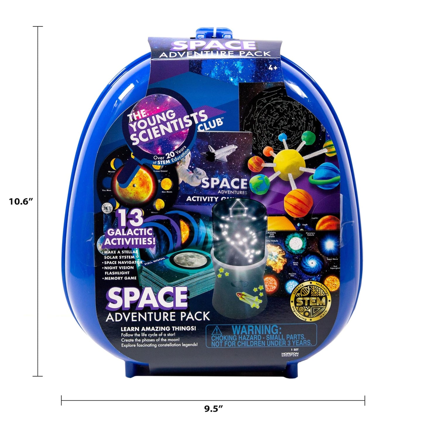 The Young Scientists Club Space Adventures Pack, STEM Kit, 13 Educational Activities, Includes Reusable Backpack, Space Navigator, DIY Constellations