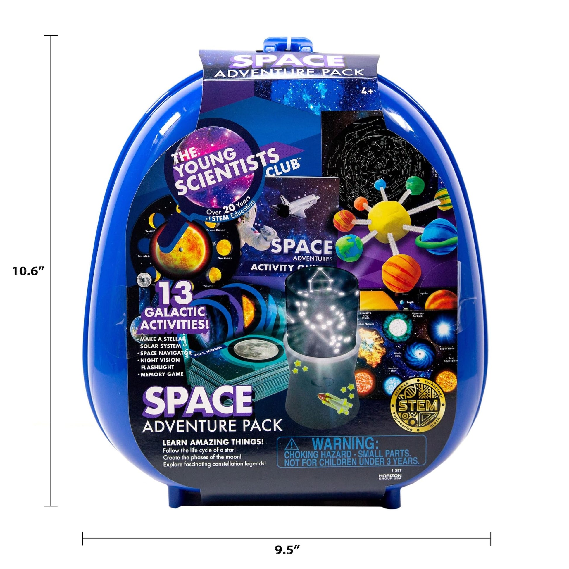 The Young Scientists Club Space Adventures Pack, STEM Kit, 13 Educational Activities, Includes Reusable Backpack, Space Navigator, DIY Constellations