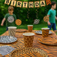 Serves 30 Guest Jungle Safari Zoo Animal Print Birthday Party Supplies Pack 9" Dinner Plates 7" Dessert Plates 12 oz Cups Napkins Zoo Animal Print