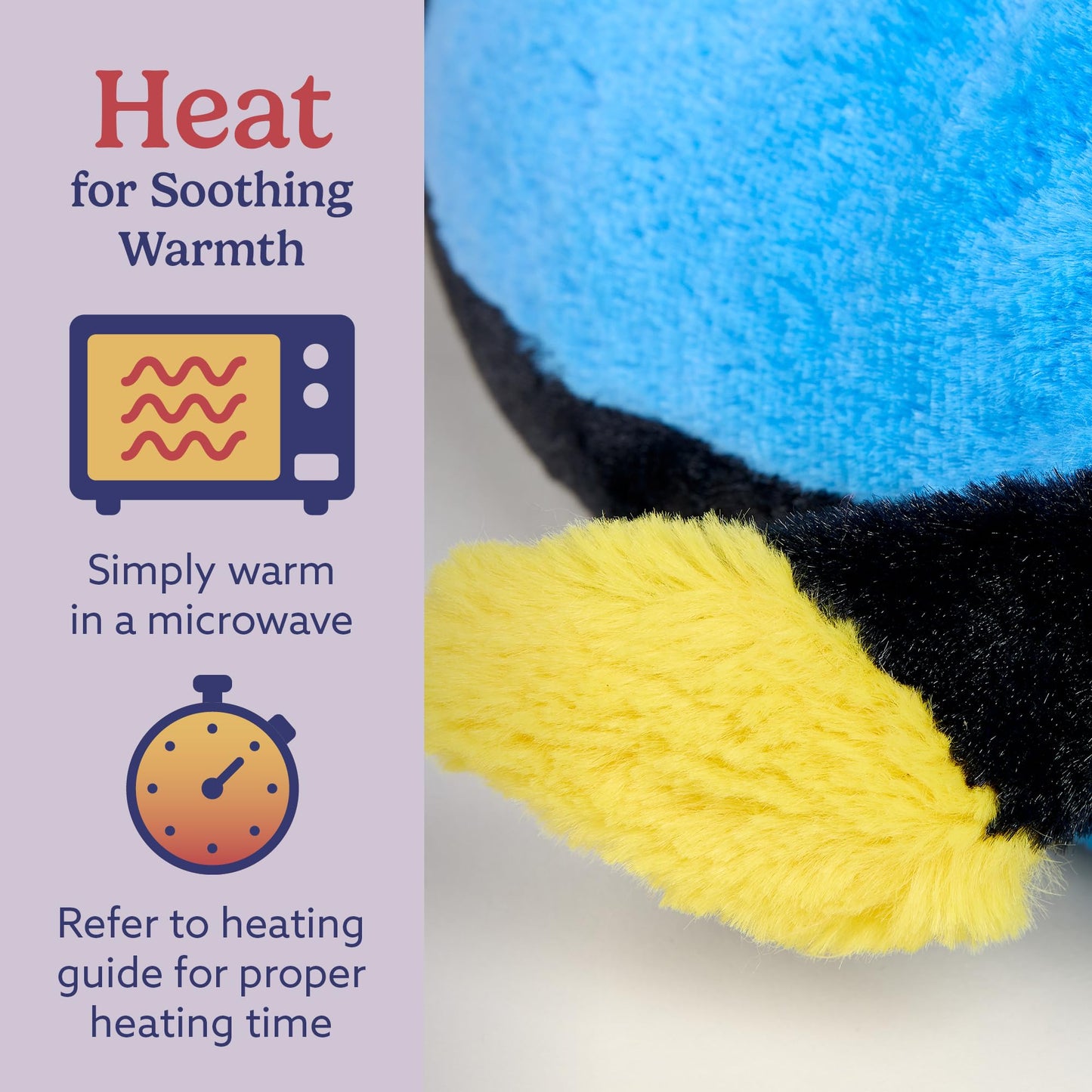 warmies Microwavable & Weighted Stuffed Animals, Blue Tang - Heated Stuffed Animal Plushie for Warmth & Comfort - Cute Soft Plush Toys for Adults