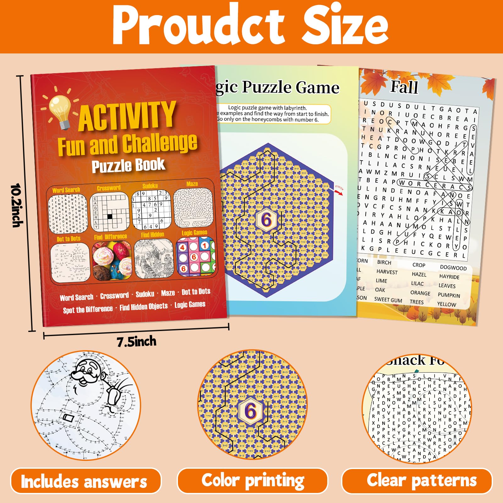 Elfew 4 Pack Activity Book for Adults, 150+ Brain Games, Puzzles Books for Adults, Teens and Seniors, Activities for Adults, Memory Games Includes