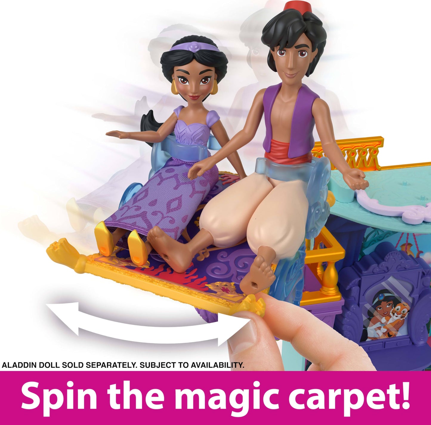 Mattel Disney Princess Toys, Jasmine Doll House Stackable Castle with 1 Small Doll, 2 Character Friends & 7 Accessories, Inspired by the Movie Aladdin