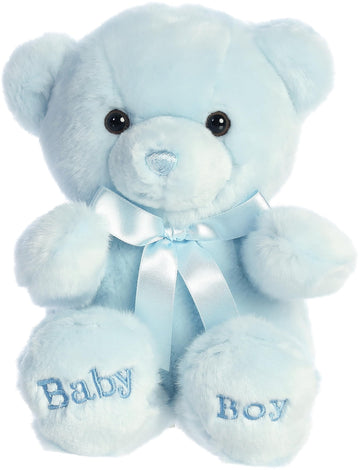 Aurora® Snuggly Comfy™ Bear Baby Stuffed Animal - Comforting Companion - Imaginative Play - Blue 9 Inches