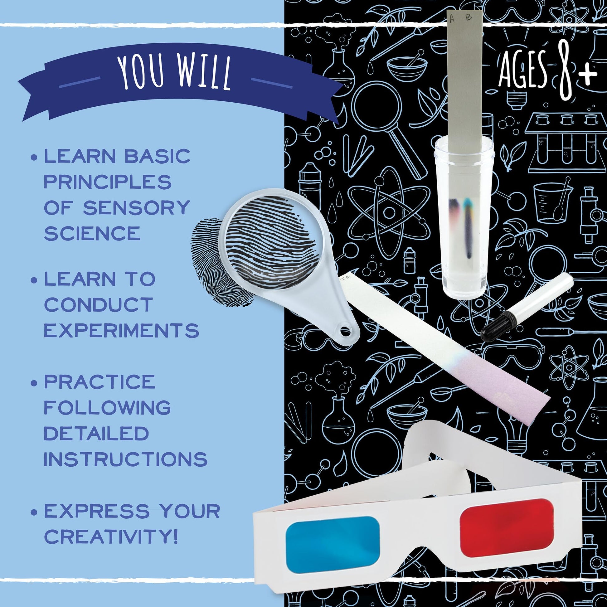 MindWare Science Academy Detective lab - Science Kits for Kids Age 8-12 - Kids Detective Kit Complete with 7 Forensics and Crime-Scene Investigations