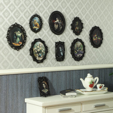 iLAND 1/12 Scale Accessories of Tiny Frames 7pcs with 14 Miniature Pictures Set for Dollhouse Miniatures Décor Also Elf Accessories Classic &