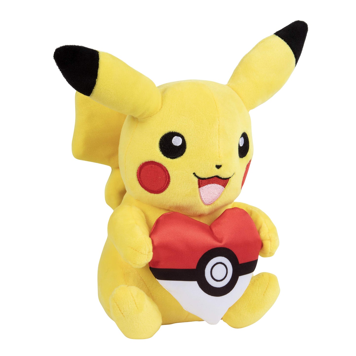 Pokemon 8" Pikachu Valentine's Day Plush with Heart Poke Ball - Officially Licensed - Authentic Soft Stuffed Animal Toy Pokeball Figure - Gift