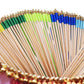 Kingsnow 100 Pieces Multi-Color Ribbon Wands Streamers Sticks with Gold Bell, Chromatic Silk Wish Wands Fairy Stick Party Rhythm Ribbon Streamers