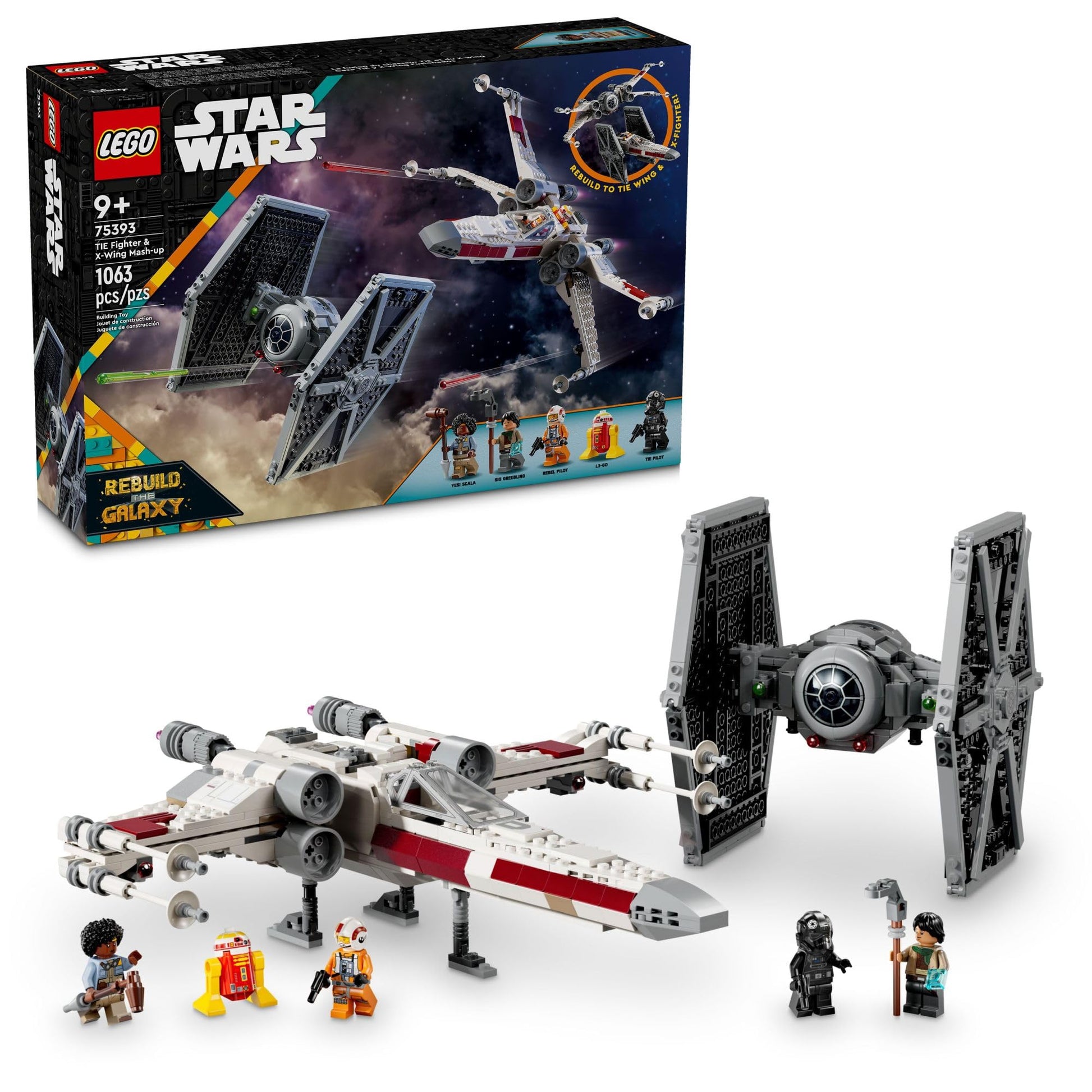 LEGO Star Wars TIE Fighter & X-Wing Mash-Up Building Set - Star Wars Toys for Boys & Girls, Ages 9+ - Imaginative, Creative Play - Use for Display or