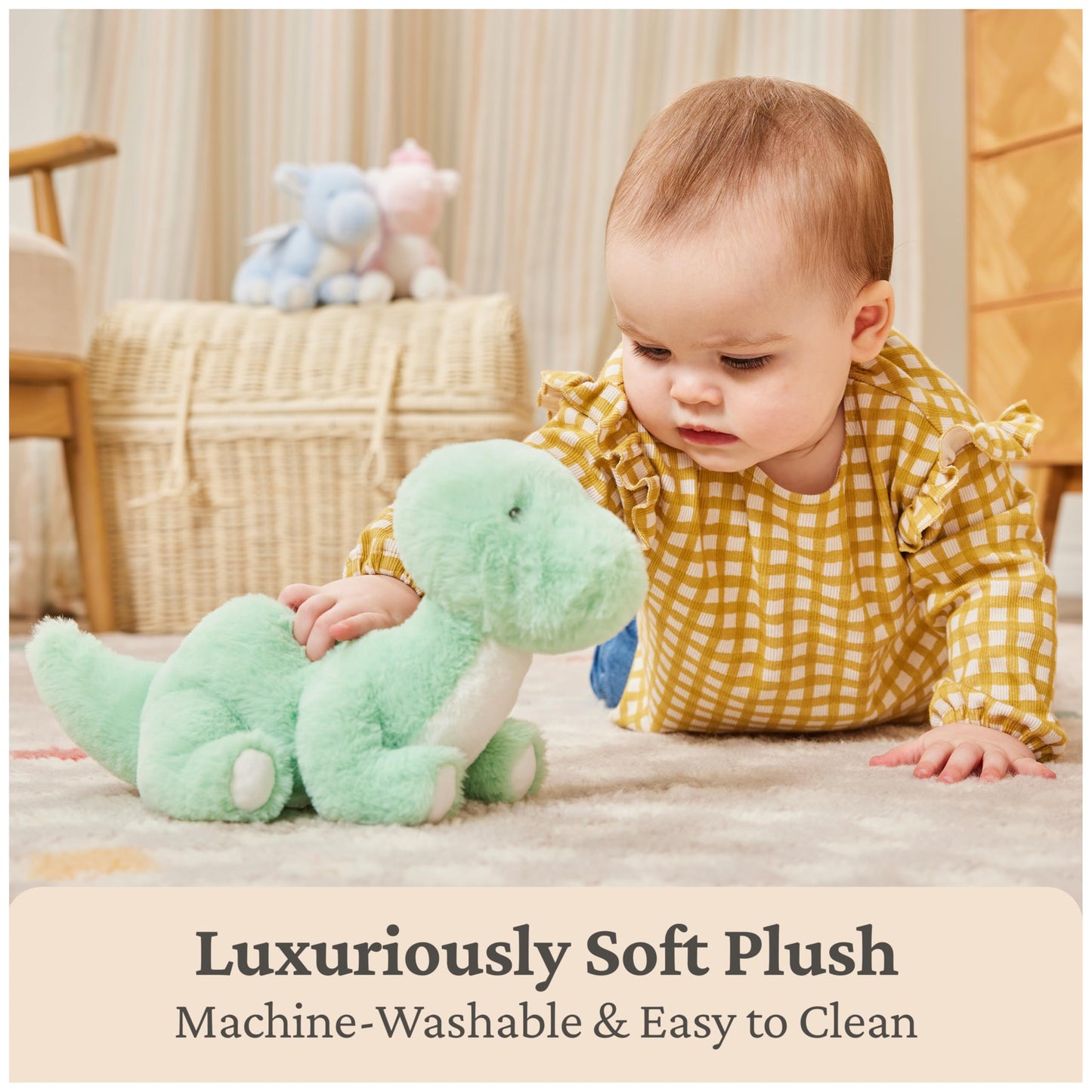 GUND Baby Fern Dino 10-Inch Sensory Stuffed Animal for Ages 0+